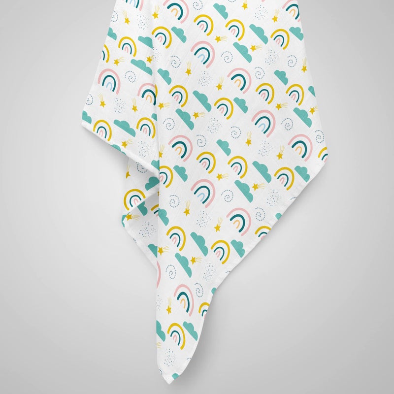 1ST STEP 3 Ply Muslin Blanket 100cm*120cm - Rainbow - Image 5