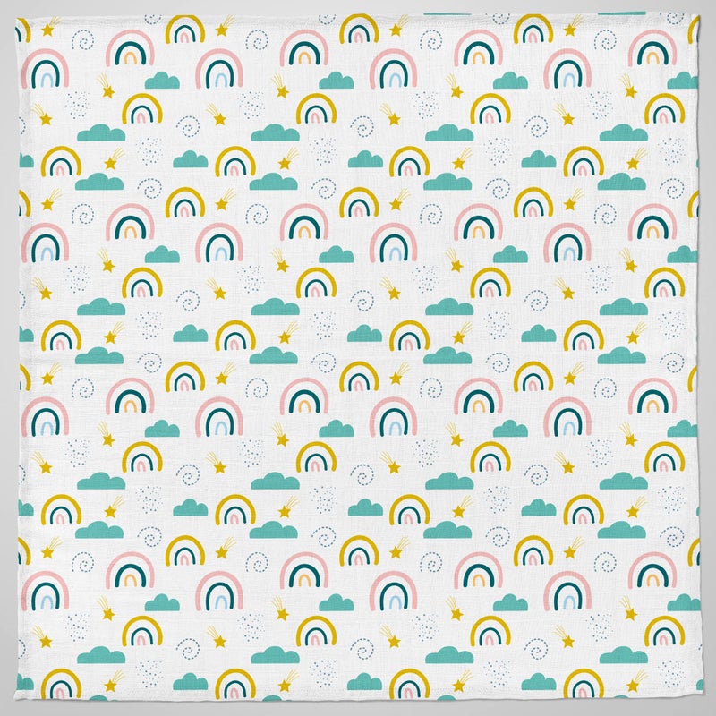 1ST STEP 3 Ply Muslin Blanket 100cm*120cm - Rainbow - Image 3