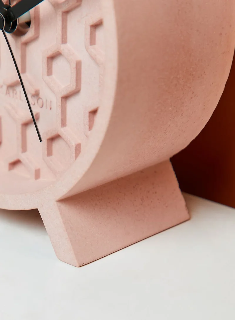 Karlsson Pink Honeycomb Concrete Alarm Clock