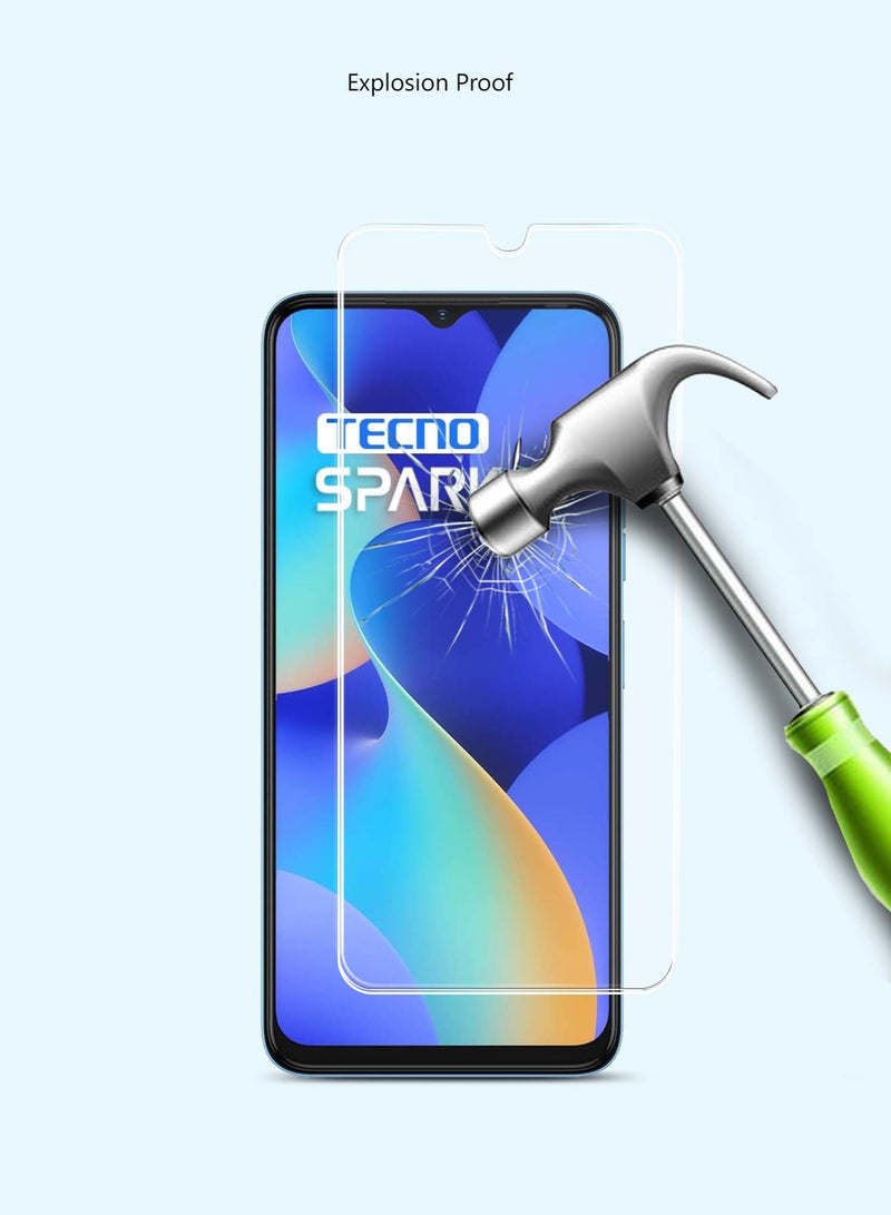 Techie 2 Pieces HD Tempered Glass Screen Protector for Tecno Spark 10 - Anti Reflection Anti Bubbles 9H Hardness 0.33 mm Rounded Edges Easy Installation - Image 5