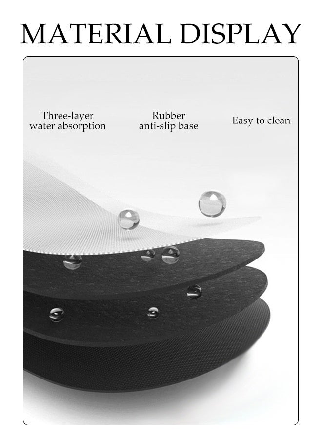 DUNISO Kitchen Drain Mat，Diatom Mud Drainage Pad，Dishwashing Mat, Insulation Mat，Tea Cup Cushion，Anti Fouling and Anti Slip，Can Be Used in Kitchens, Restaurants and Bars，30*40CM，Northern Border Decoration Pattern，Light Grey  - Image 4