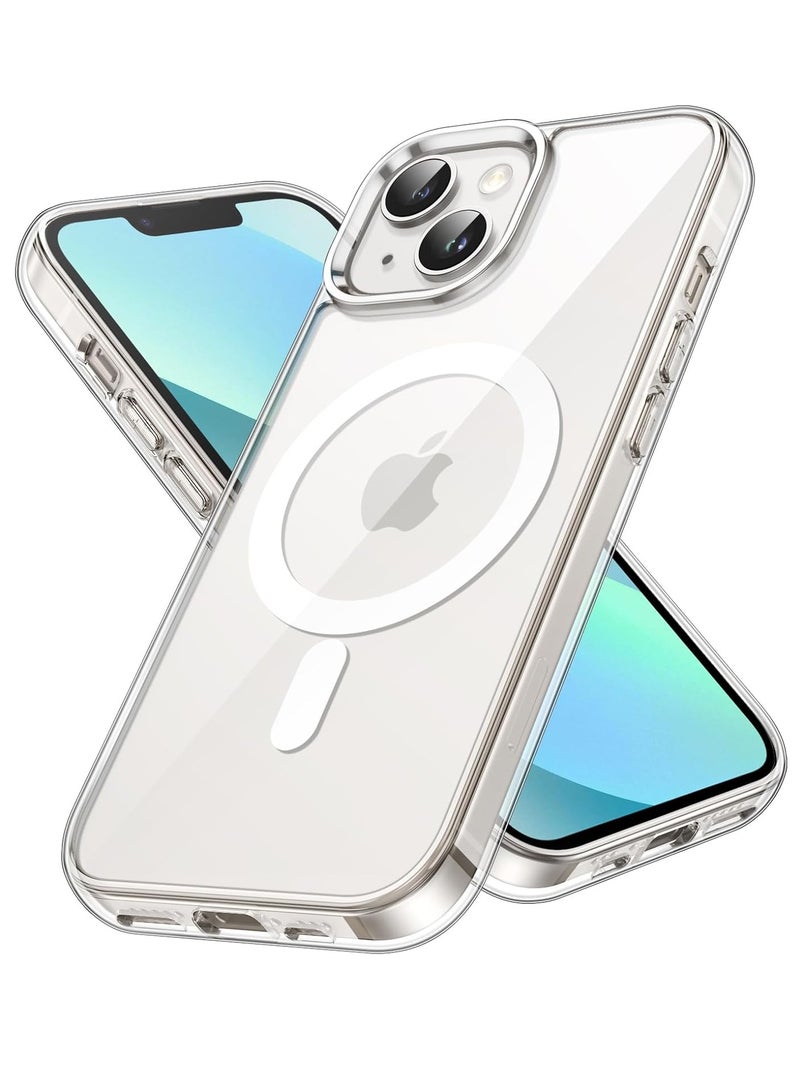 MIGOFAST Magnetic Case for iPhone 13 mini 5.4 Inch Compatible with Mag Safe Wireless Charging Shockproof Phone Bumper Cover Anti Scratch Clear Back Clear - Image 1