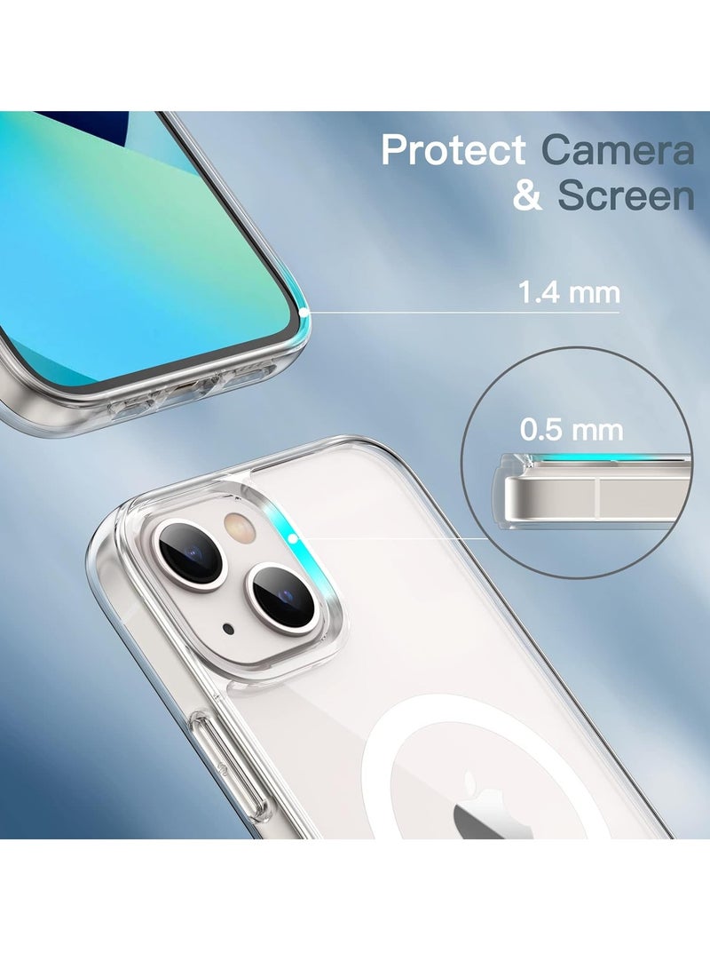 MIGOFAST Magnetic Case for iPhone 13 mini 5.4 Inch Compatible with Mag Safe Wireless Charging Shockproof Phone Bumper Cover Anti Scratch Clear Back Clear - Image 3