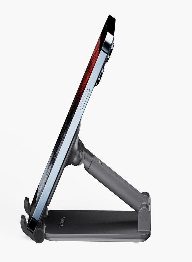 Ambrane Multipurpose Tabletop Mobile Stand | Adjustable Angle & Height| Universal Holder for iPhone, Samsung, OnePlus & All Smartphones | Portable, Anti-Skid | for Home, Office, Bed & Gifting (Black) - Image 1