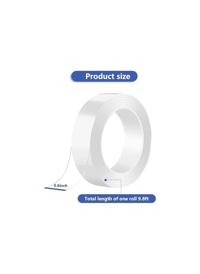 PROMASS - Alien Double Sided Tape, 10Ft x 0.6inch Strong Adhesive Mounting Tape, Double Sided Adhesive Traceless Tape for Paste Items, Household, Car Decor (Transparent) - Image 1
