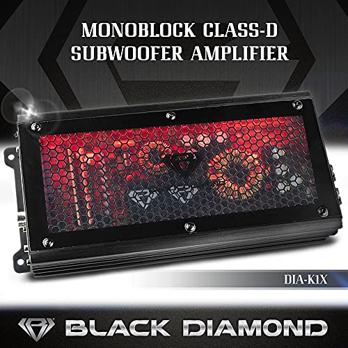 Black Diamond مضخم صوت سيارة بلاك دايموند ديا-K1 - قناة واحدة، مونوبلوك، فئة D، 1800 واط، زر بيس عن بُعد متضمن - Image 4