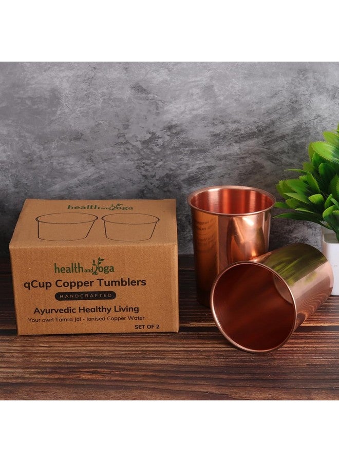SoulGenie HealthAndYoga™ أكواب نحاسية نقية للشرب - أكواب نحاسية صحية أيورفيدية - مجموعة من 2 قطعة - 250 مل (8 أونصة سائلة) (عادية) - Image 3