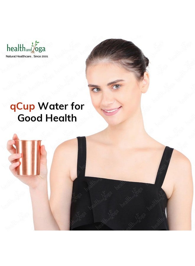 SoulGenie HealthAndYoga™ أكواب نحاسية نقية للشرب - أكواب نحاسية صحية أيورفيدية - مجموعة من 2 قطعة - 250 مل (8 أونصة سائلة) (عادية) - Image 2