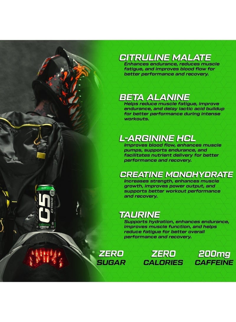 C5 Drink Extreme Mojito -  Pre Workout , Sugar Free, Zero Calories, 200mg High Caffeine, Creatine - Beta Alanine - Citrulline Malate High-Performance Pre-Workout Booster Supplement Pack of 12 - Image 2