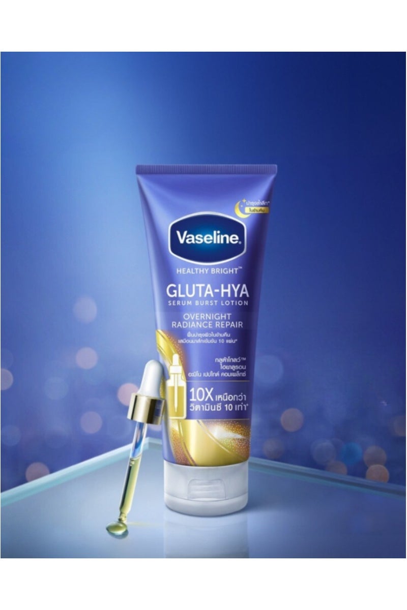 Vaseline Healthy Bright Gluta Hya Serum Burst Lotion Overnight Radiance Repair 300 Ml - Image 1