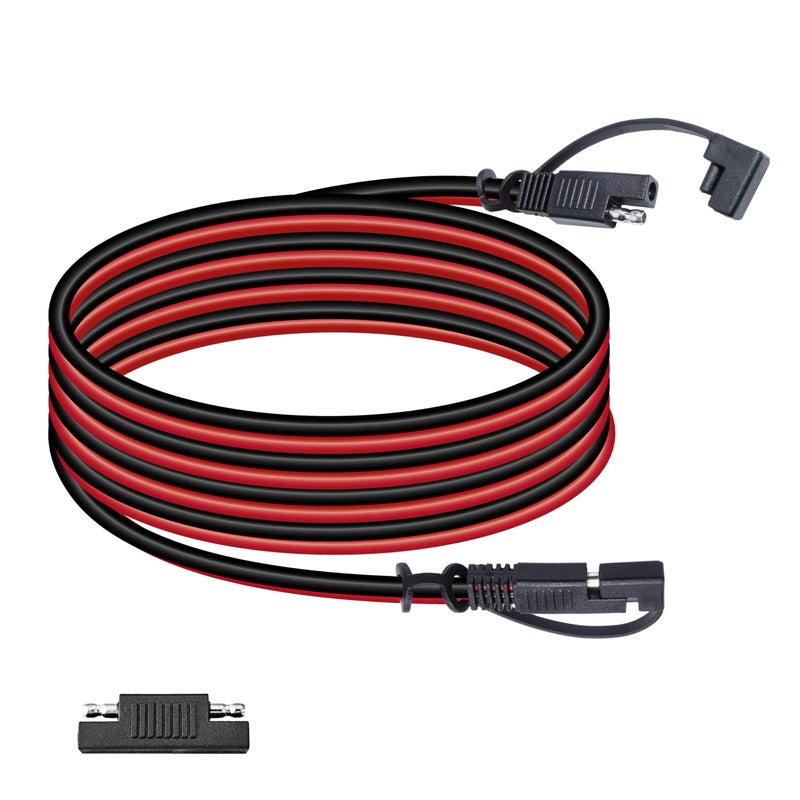 BFXM 16AWG 12FT Battery Charger Cable, SAE to SAE Terminal Quick Disconnect Harness, 2 Pin Connectors Extension Cables Cord for Car, Motorcycle, Solar Panel - Image 1