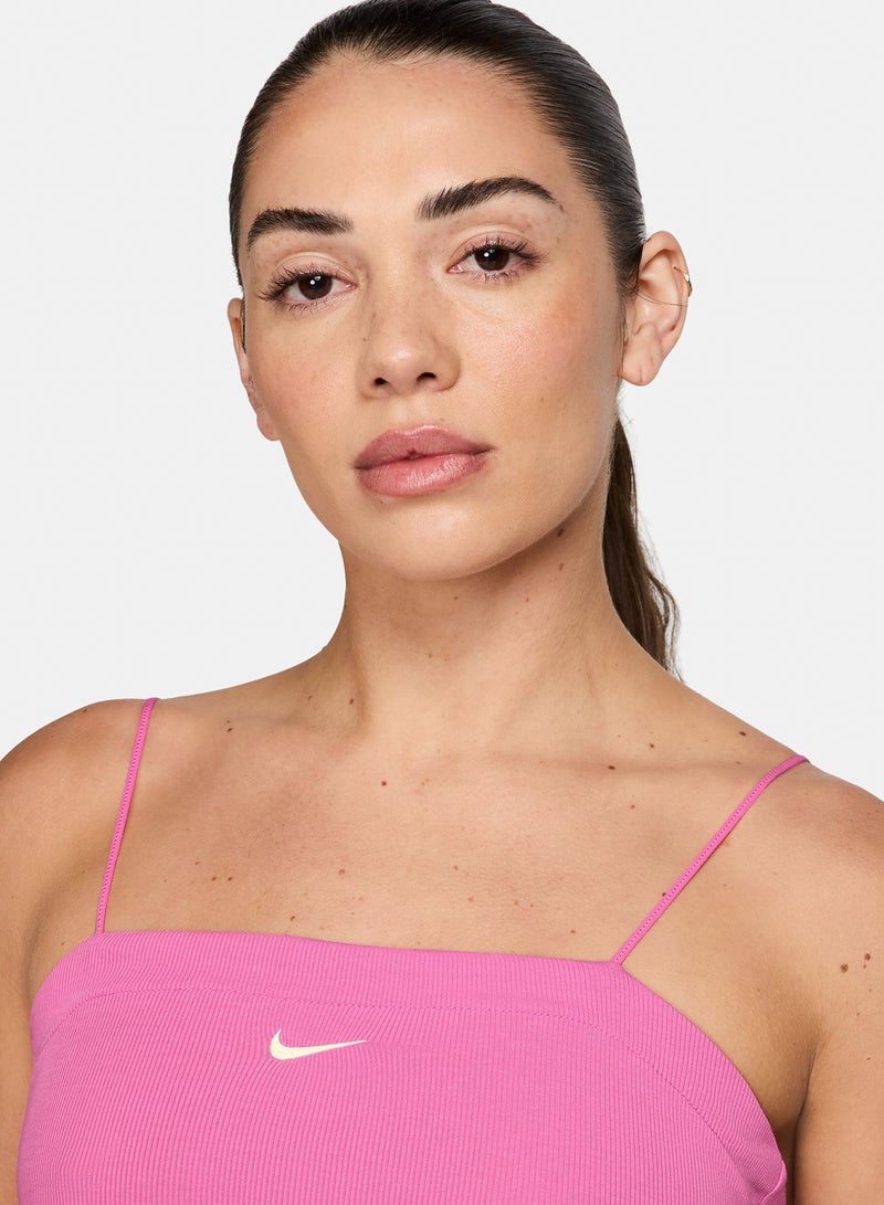 Nike Women’s Nike Sportswear Chill Knit Mock-Neck Ribbed 2-in-1 Cropped Top - Image 3