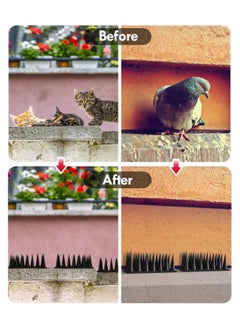 KASTWAVE Plastic Bird Spikes, Bird Spikes for Pigeons Birds Squirrel Raccoon, Anti Bird Spikes, Bird Deterrent Devices Outside to Stop Birds from Nesting, Spike Strip for Fence Roof Windowsill Porch (10pcs)  - Image 3