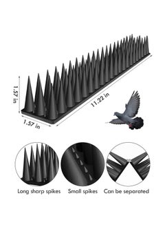 KASTWAVE Plastic Bird Spikes, Bird Spikes for Pigeons Birds Squirrel Raccoon, Anti Bird Spikes, Bird Deterrent Devices Outside to Stop Birds from Nesting, Spike Strip for Fence Roof Windowsill Porch (10pcs)  - Image 4