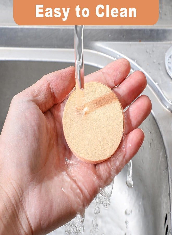 LLOUSSAK 12 Pcs Nude Round Make Up Sponges for Face Cosmetic Sponge Makeup Pads Powder Sponge Beauty Makeup Foundation Powders Blender for Liquid Foundation Cream Concealer, Wet and Dry Dual Use - Image 5