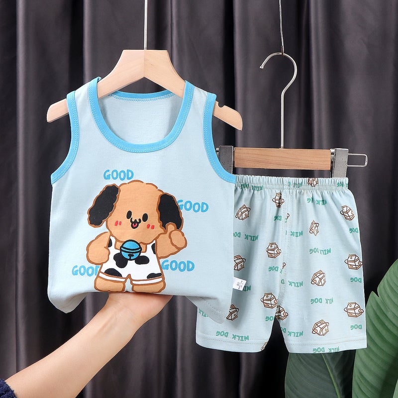 Kids Summer Cotton Vest Set E01-Dalmatians 