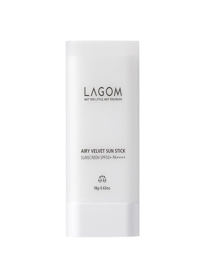 LAGOM Airy Velvet Sun Stick SPF50+ PA++++ Sunscreen, Makeup Base, 0.6 oz (18 g) - Image 1