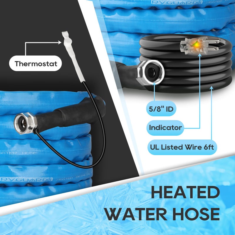 RVGUARD Heated Water Hose 25FT for RV, -20 â„‰ Freeze Protection Heated Water Hose with Energy-Saving Thermostat, Lead and BPA Free for RV/Home/Garden - Image 5