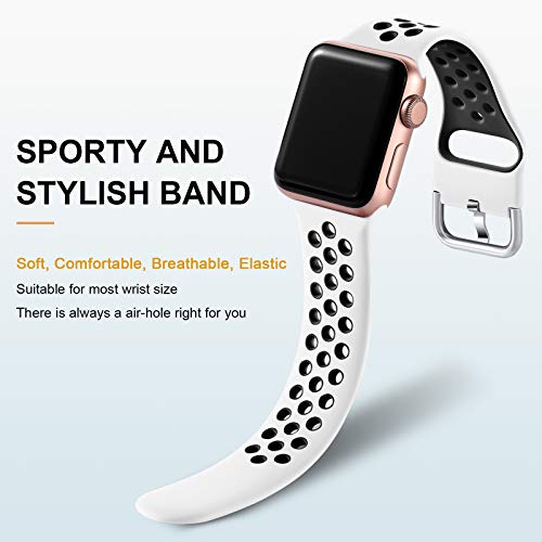 Lerobo 3 Pack Sport Bands Compatible with Apple Watch Band 44mm 46mm 45mm 42mm 49mm Men Women,Soft Silicone Breathable Band for iWatch SE Ultra 3 2 for iWatch Series 11 10 9 8 7 6 5 4 3 2 1 - Image 3