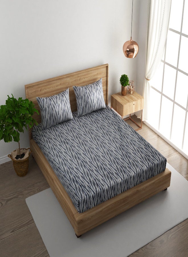 RISHAHOME 3-Piece 180 TC Printed Cotton Bedsheet Set Queen Size with 2 pillow case - Image 2