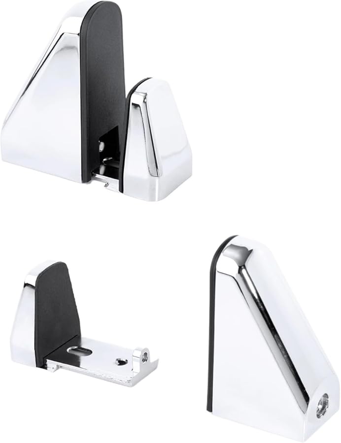 Silver Adjustable Glass Clamp Bracket Shelf Support For Floating Shelves 2pcs - Image 2