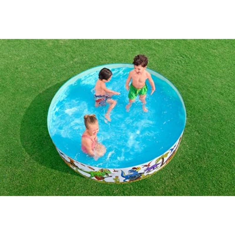 Dinosaur Paddling Pool, Kiddie Swimming Pool, Inflatable Above Ground Pool, Outdoor Garden Pool, 152X25Cm - Image 5