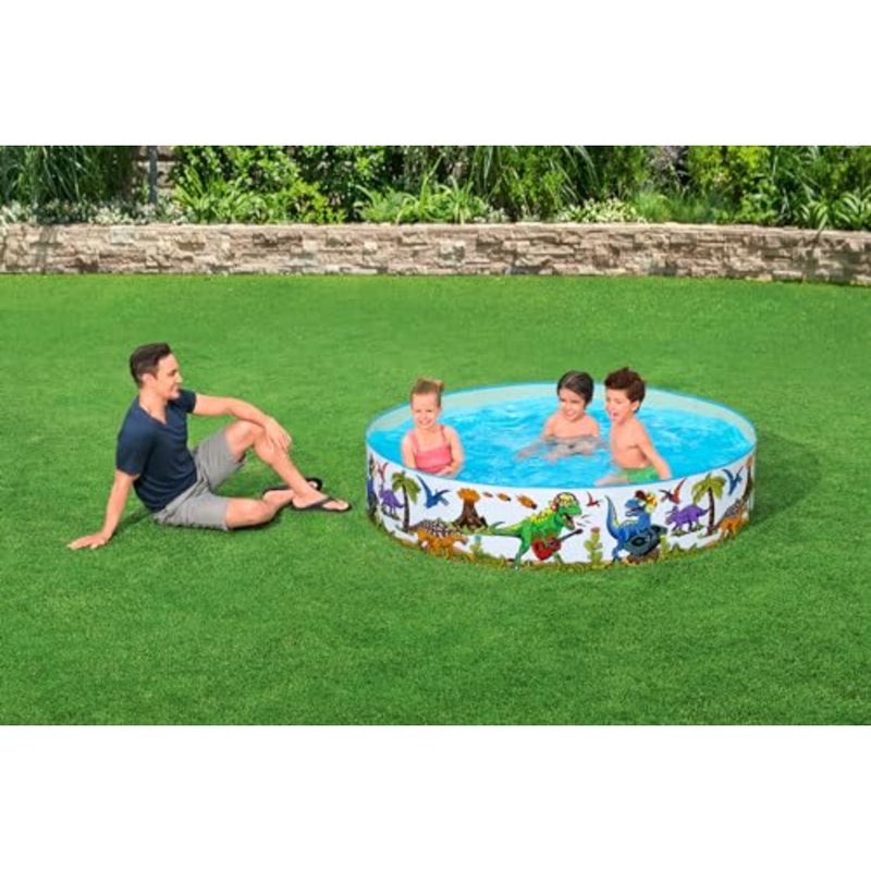 Dinosaur Paddling Pool, Kiddie Swimming Pool, Inflatable Above Ground Pool, Outdoor Garden Pool, 152X25Cm - Image 2