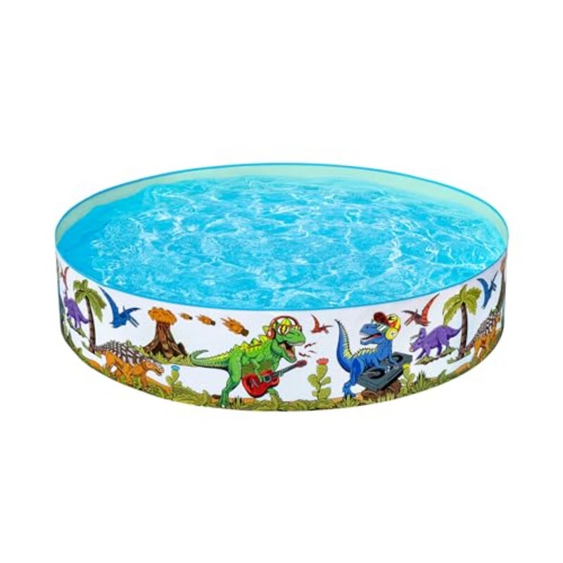 Dinosaur Paddling Pool, Kiddie Swimming Pool, Inflatable Above Ground Pool, Outdoor Garden Pool, 152X25Cm - Image 1