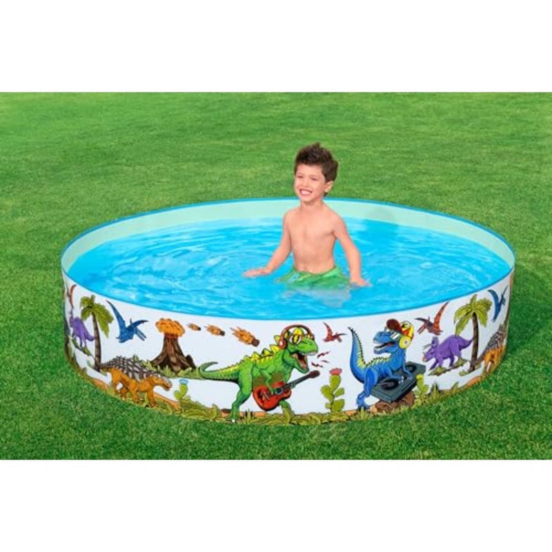 Dinosaur Paddling Pool, Kiddie Swimming Pool, Inflatable Above Ground Pool, Outdoor Garden Pool, 152X25Cm - Image 4