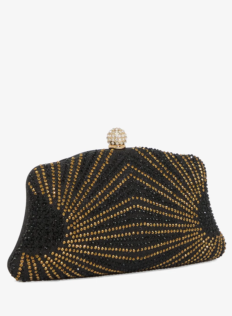 Khizana  Gold Rhinestone Embellished Detailed Clutch for Women | Best Price UAE