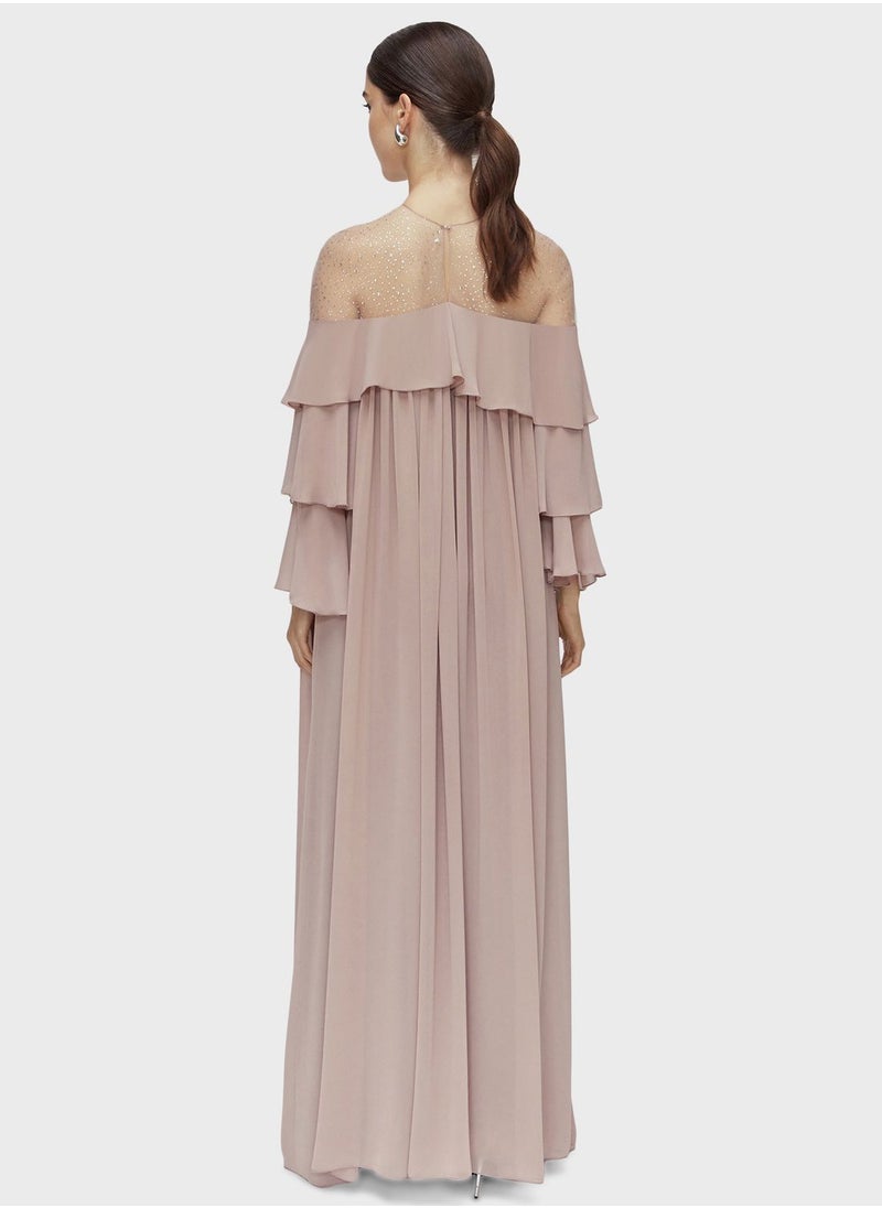 CHASE - Bardot Ruffle Dress - Image 1