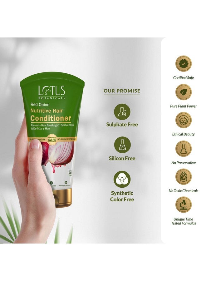 LOTUS BOTANICALS Red Onion Nutritive Hair Conditioner | Smoothens & De-Frizzes Hair | Prevents Breakage | No Preservatives | 150 Gram| For Frizzy Hair  - Image 5