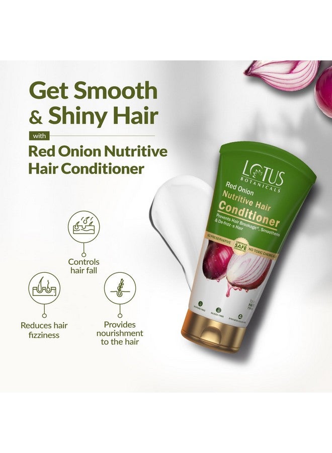 LOTUS BOTANICALS Red Onion Nutritive Hair Conditioner | Smoothens & De-Frizzes Hair | Prevents Breakage | No Preservatives | 150 Gram| For Frizzy Hair  - Image 3