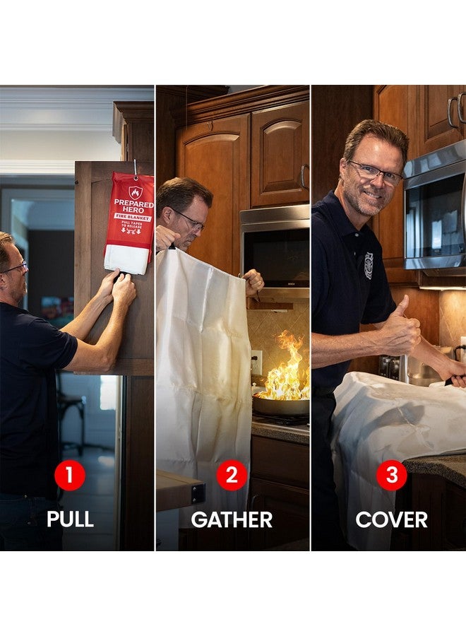 Prepared Hero Prepared Hero Emergency Fire Blanket - 1 Pack - Fire Suppression Blanket for Kitchen, 40” x 40” Fire Blanket for Home, Fiberglass Fire Blanket  - Image 5