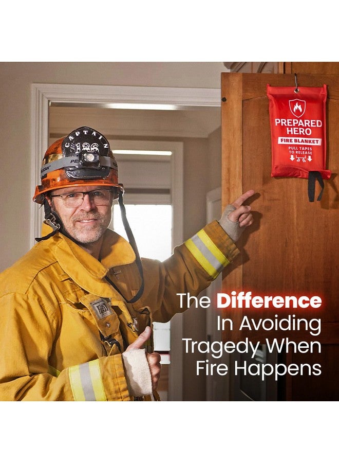 Prepared Hero Prepared Hero Emergency Fire Blanket - 1 Pack - Fire Suppression Blanket for Kitchen, 40” x 40” Fire Blanket for Home, Fiberglass Fire Blanket  - Image 2