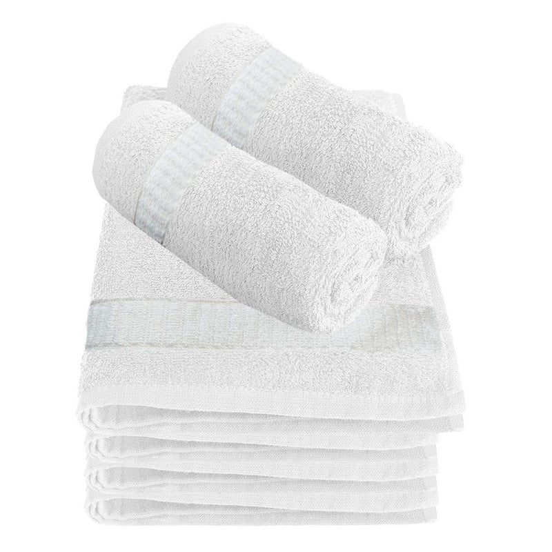 Kuber Industries Kuber Industries Cotton 400 GSM 6 Pieces Face Towel 14x21 Set White CTKTC8609 Standard CTKTC08609  - Image 2