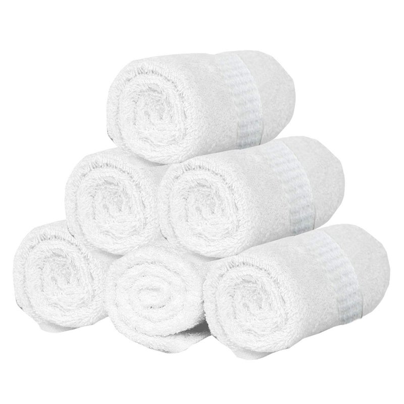 Kuber Industries Kuber Industries Cotton 400 GSM 6 Pieces Face Towel 14x21 Set White CTKTC8609 Standard CTKTC08609  - Image 4