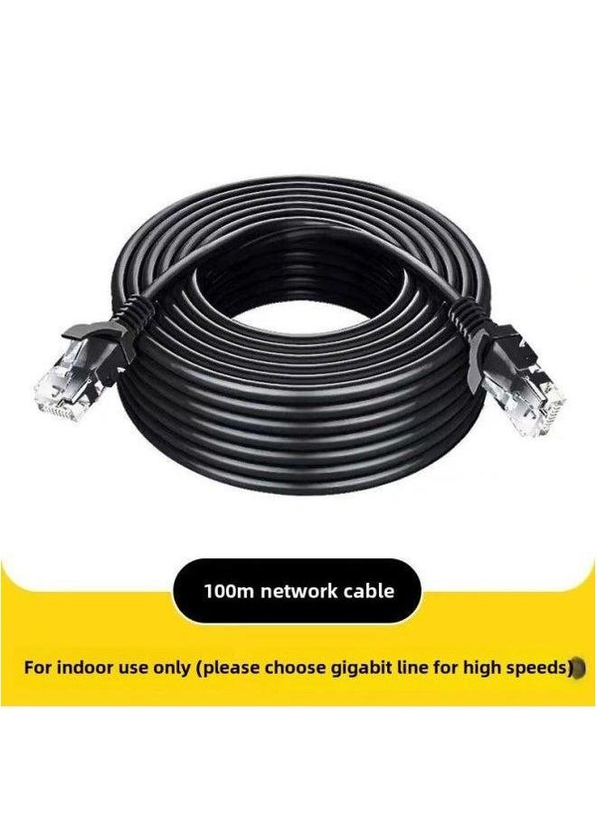 Generic Gigabit Super Six Kinds Of Ultra-fast Network Cable Household 1m5m10m20m Outdoor High-speed Crystal Head Router Cable-Color:Class 5 100m Black [transparent Head] [100m Ordinary Net Speed]-Line Length:10m  - Image 1