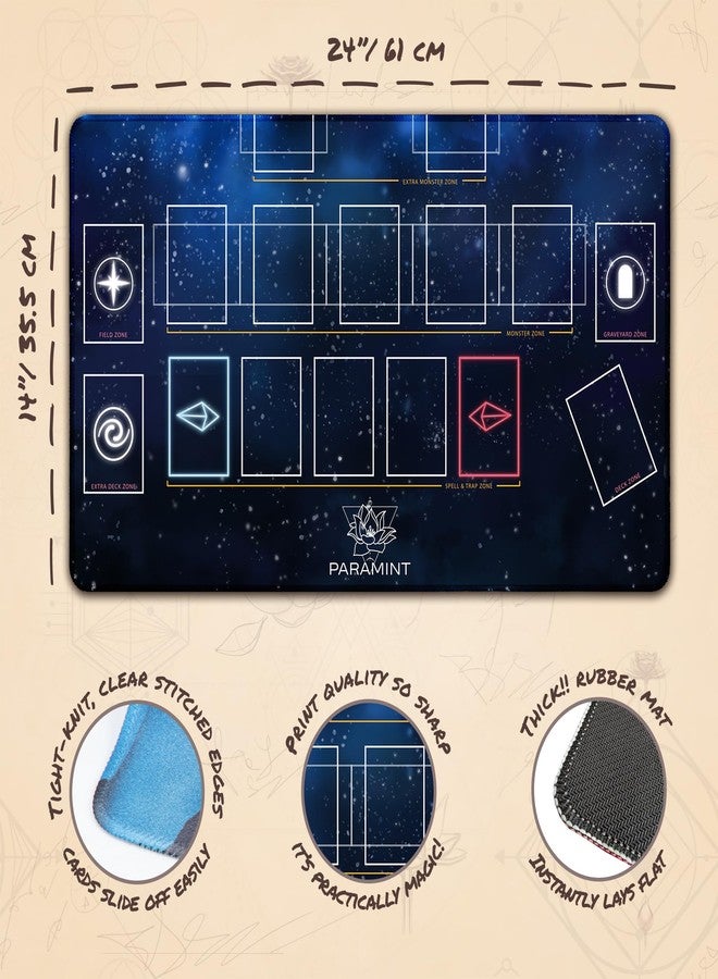 Paramint Stardust, One-Player (Stitched) - For Yugioh Playmat - Compatible with Yu-Gi-Oh, TCG - Master Rule Duel Field Zones, Large 1-Player Card Game Mat - Original Play Mat Art Designs & Accessories - Image 4