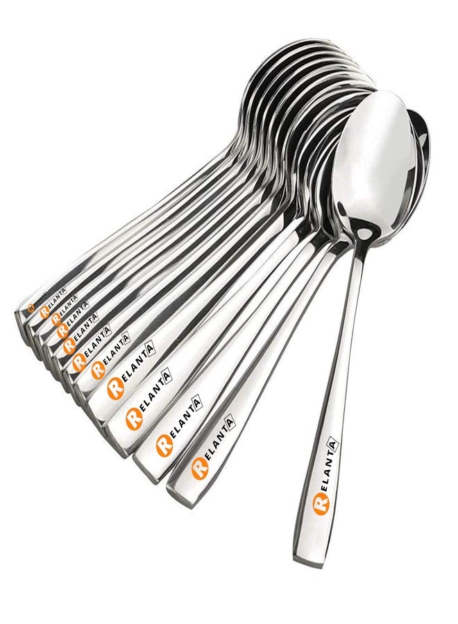 Relanta - Stainless Steel Dinner Spoon/Tea Spoons for Home and Kitchen/Stainless Steel Silverware/Table Spoon Set of 6 pcs. (Large) (Tea (Small)) - Image 1