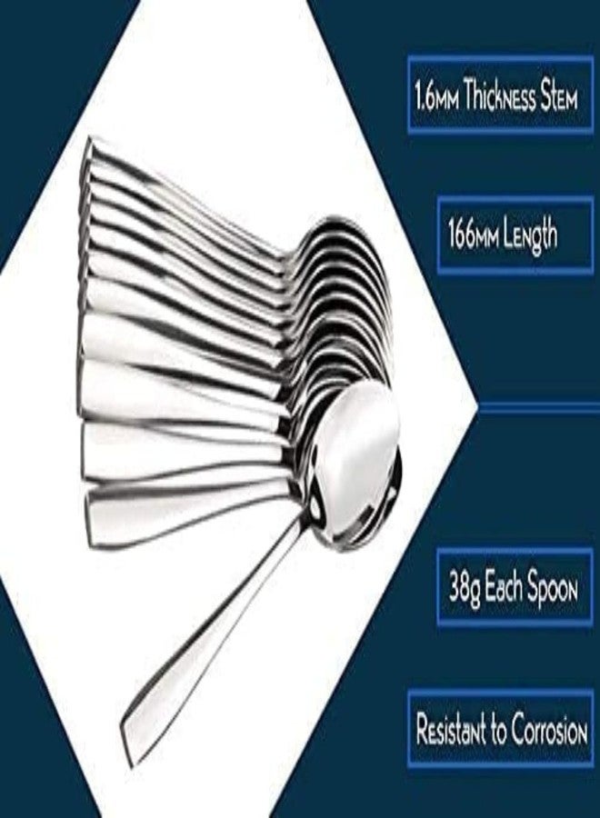 Relanta - Stainless Steel Dinner Spoon/Tea Spoons for Home and Kitchen/Stainless Steel Silverware/Table Spoon Set of 6 pcs. (Large) (Tea (Small)) - Image 3