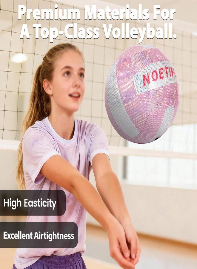 Noetifex Soft Touch Volleyball, Official Size 5 – Thickened Durable Indoor Outdoor Waterproof Volleyball for Beach, Pool, Gym Training & Games, Neon Holographic Fabric Design, with Pump - Image 5