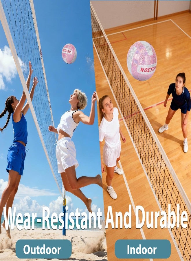 Noetifex Soft Touch Volleyball, Official Size 5 – Thickened Durable Indoor Outdoor Waterproof Volleyball for Beach, Pool, Gym Training & Games, Neon Holographic Fabric Design, with Pump - Image 4