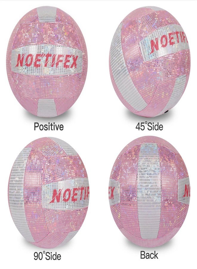 Noetifex Soft Touch Volleyball, Official Size 5 – Thickened Durable Indoor Outdoor Waterproof Volleyball for Beach, Pool, Gym Training & Games, Neon Holographic Fabric Design, with Pump - Image 2