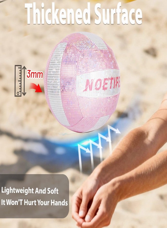 Noetifex Soft Touch Volleyball, Official Size 5 – Thickened Durable Indoor Outdoor Waterproof Volleyball for Beach, Pool, Gym Training & Games, Neon Holographic Fabric Design, with Pump - Image 3