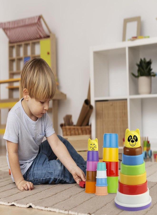 TOY FUN 2 in 1 Stacking Toys for Kids, Stacking Rings and Stacking Cups Educational Set Combo Pack - Image 2