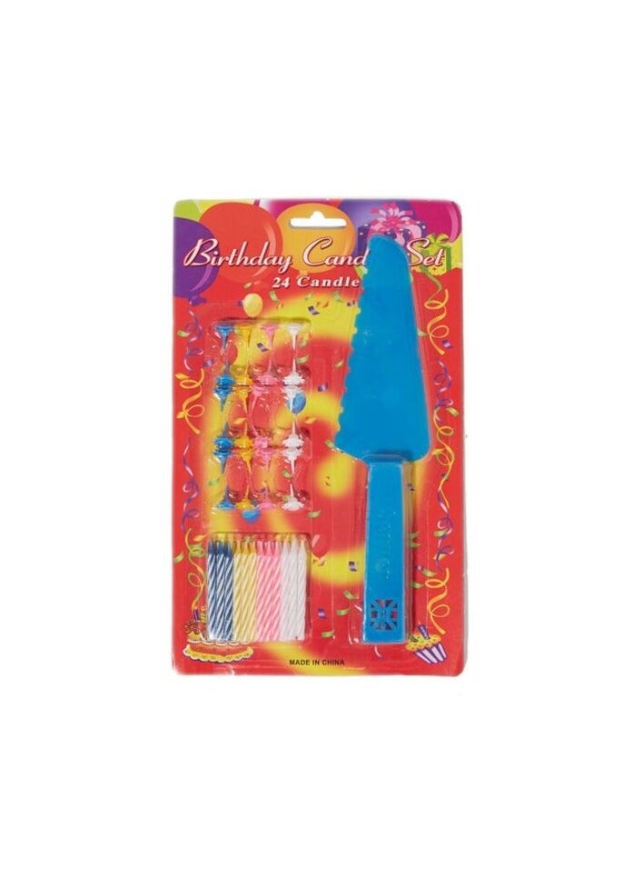 SARVAH طقم شموع عيد ميلاد مع سكاكين مكون من 24 قطعة