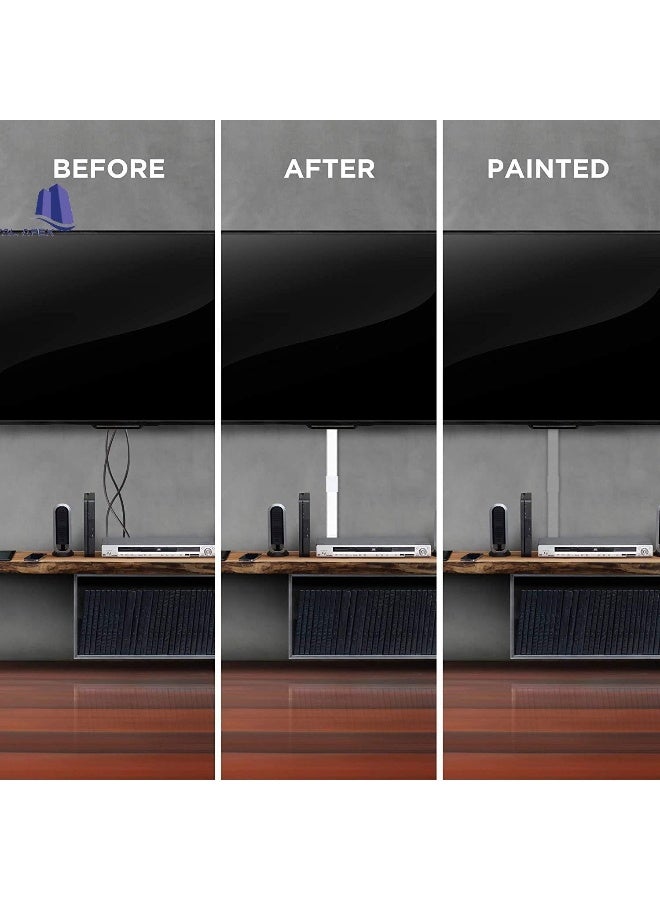 Royal Apex 90cm Square Cable Box Self Adhesive PVC Trunking White Wall Cord Cover Cable Concealer On-Wall Wire Cover Paintable Cable Management Raceway to Hide Wires - Pack of 3 (25X16 MM) - Image 5