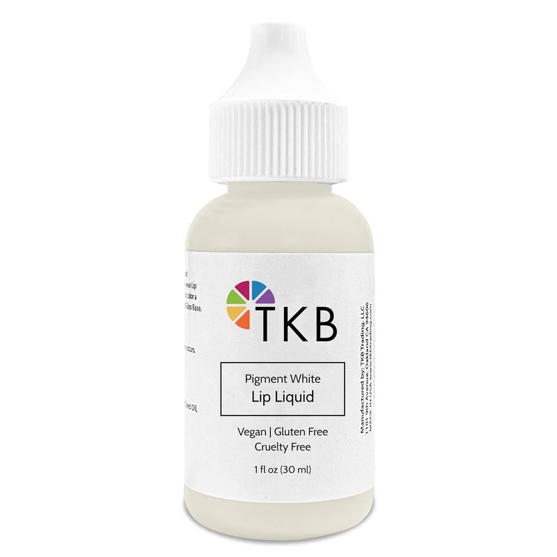 TKB Lip Liquid Color|Liquid Lip Color for TKB Gloss Base, DIY Lip Gloss, Pigmented Lip Gloss and Lipstick Colorant, Made in USA (1floz (30ml), Pigment White)