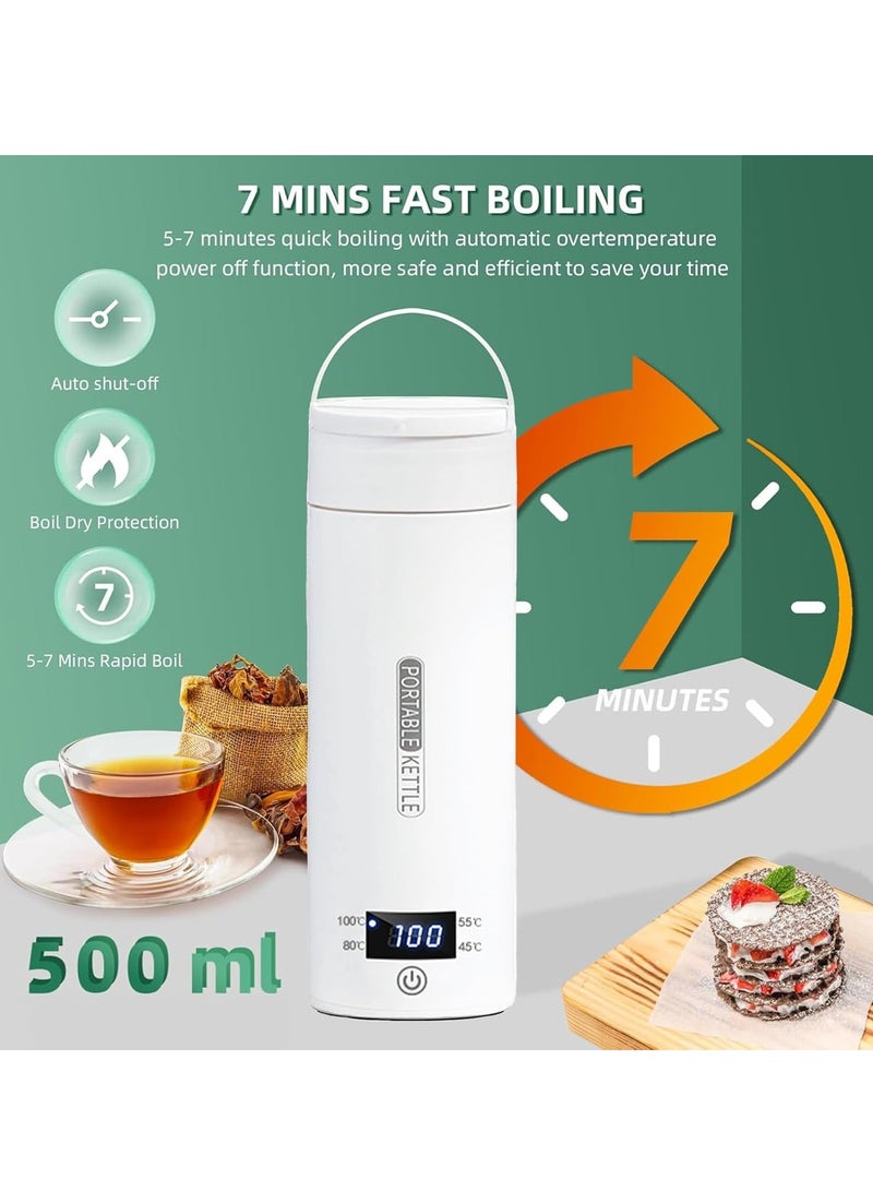 Travel Electric Kettle, Portable Electric Heating Mug, Water Heater with 4 Temperature Preset Controls, Automatic Shutoff and Dry-Boil Protection, Small Mini Portable Kettle 500ml  - Image 3